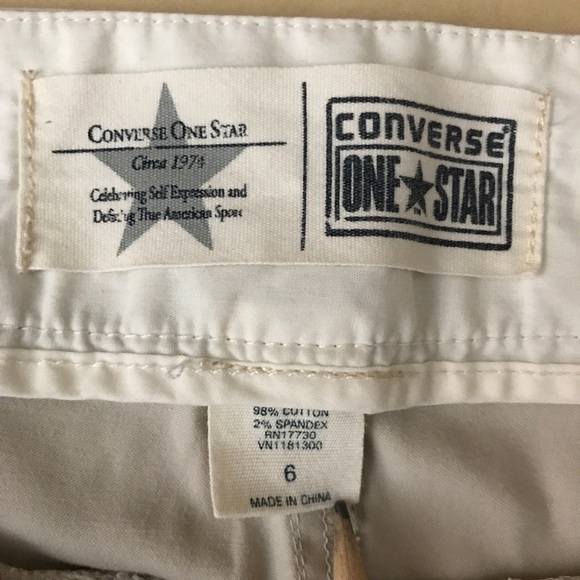 Converse One Star Khaki Pants Womens 6 Straight Leg Beige - Picture 7 of 10